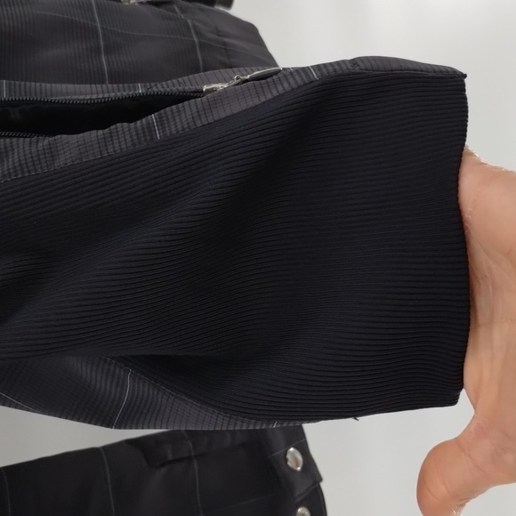 Nike Golf dark gray pin plaid fitted zip up jacket size medium size stretch - Picture 6 of 12